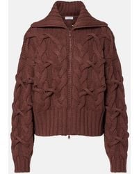 Brunello Cucinelli - Cable-Knit Cashmere Zip-Up Cardigan - Lyst