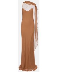 The Sei - Caped Silk Satin Gown - Lyst