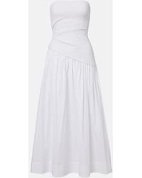 STAUD - Nia Cotton Midi Dress - Lyst