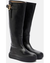 Chloé - Delia Leather Knee-High Boots - Lyst