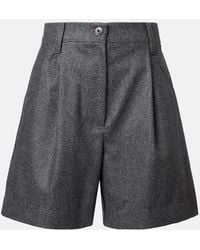 Brunello Cucinelli - High-Rise Virgin Wool Shorts - Lyst