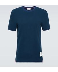 Thom Browne - T-shirt in jersey di cotone a righe - Lyst