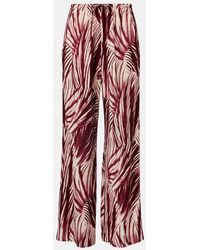 Dries Van Noten - Printed Crepe Wide-Leg Pants - Lyst