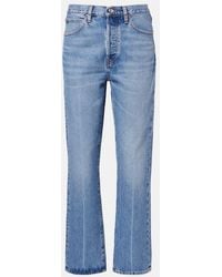 FRAME - Straight Jeans The Vertical Crop - Lyst