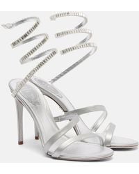 Rene Caovilla - Sandales Cleo Spark 105 En Cuir Metallise - Lyst