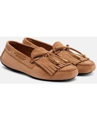 Jimmy Choo - Manon F Fringed Suede Boat Shoes - Lyst