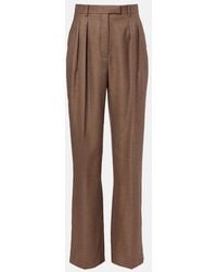 Loro Piana - Chad Pleated Cashmere And Silk Wide-Leg Pants - Lyst