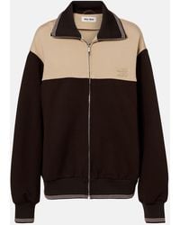 Miu Miu - Colorblocked Zip-Up Sweatshirt - Lyst