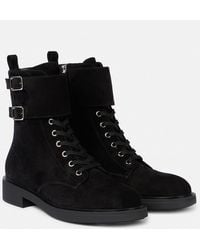 Gianvito Rossi - Ripley Suede Combat Boots - Lyst