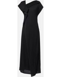 Plan C - Vestido Midi Drapeado Asimetrico - Lyst
