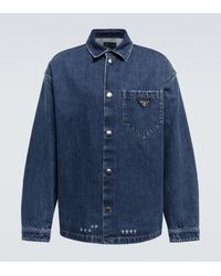 Prada Camicia di jeans con logo - Blu