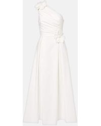 Elie Saab - Cotton Popeline Midi Dress - Lyst