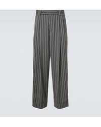 Versace - Striped Virgin Wool Straight Pants - Lyst