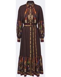 Etro - Printed Wool And Silk Twill Shirt Dress - Lyst