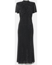 Self-Portrait - Rhinestone-Embellished Midi Dress - Lyst