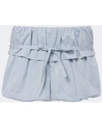 Magda Butrym - Belted Striped Cotton And Silk Shorts - Lyst