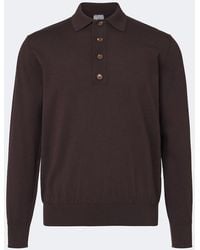 Eleventy - Cotton And Cashmere Polo Sweater - Lyst