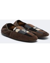 KHAITE - Zoe Patchwork Suede And Leather Slip-On Shoes - Lyst