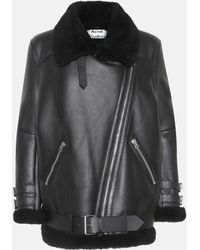 Acne Studios - Velocite Leather Shearling Jacket - Lyst