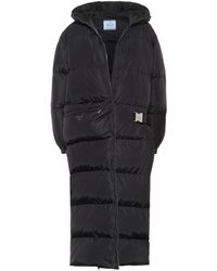 Prada Chaqueta de plumas con capucha - Negro