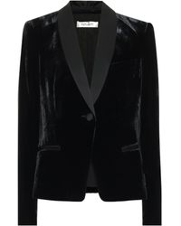 Diane von Furstenberg Blazer Hermia de terciopelo y satén - Negro