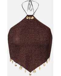 Oséree - Lumiere Beaded Halterneck Top - Lyst