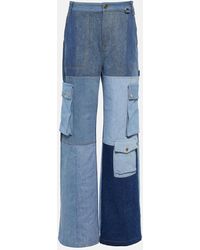 Marine Serre - Jeans anchos de tiro alto con monograma - Lyst