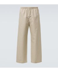 Gucci - Gg Cotton Canvas Straight Pants - Lyst
