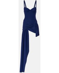 Balenciaga - Draped Asymmetric Jersey Minidress - Lyst