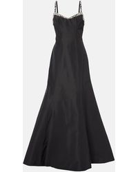 Monique Lhuillier - Verzierte Robe Tumpet Aus Seide - Lyst