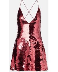 Alex Perry - Sequined Open-Back Minidress - Lyst
