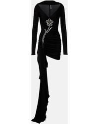 David Koma - Embellished Draped Jersey Minidress - Lyst