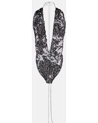 Victoria Beckham - Sequined Halterneck Tulle Bodysuit - Lyst