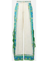 ALÉMAIS - Vivianna Printed High-Rise Wide-Leg Pants - Lyst
