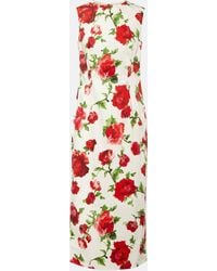Carolina Herrera - Rose-print Column Dress - Lyst