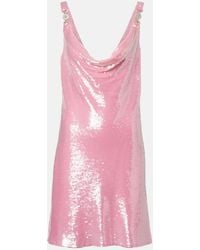Versace - Medusa '95 Sequined Silk Slip Dress - Lyst