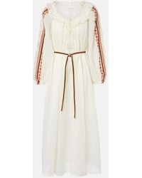 Zimmermann - Aster Embroidered Ramie Maxi Dress - Lyst