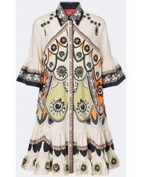 La DoubleJ - Printed Tiered Cotton Poplin Minidress - Lyst