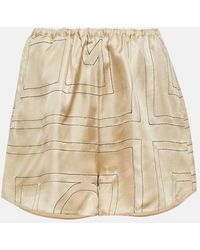 Totême - Shorts de seda con logo - Lyst