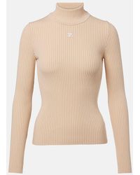 Courreges - Reedition Ribbed-Knit Mockneck Sweater - Lyst