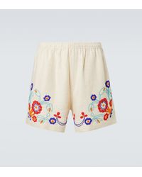 Bode - Bermuda-Shorts Garden Party Aus Leinen - Lyst
