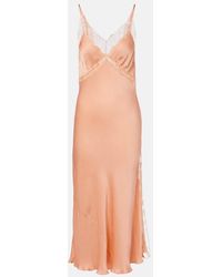 Poupette - Luli Lace-Trimmed Satin Slip Dress - Lyst