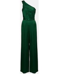 Max Mara - Gioire Belted One-Shoulder Satin Jumpsuit - Lyst