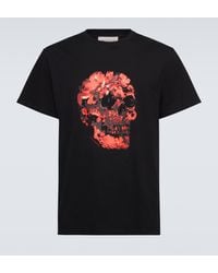 Alexander McQueen - Skull Printed Cotton Jersey T-shirt - Lyst