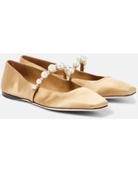 Jimmy Choo - Ballerines Ade En Satin A Ornements - Lyst