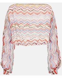 Missoni - Top cropped con stampa a zig-zag - Lyst