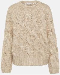 Brunello Cucinelli - Cable-Knit Mohair-Blend Sweater - Lyst