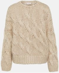 Brunello Cucinelli - Cable-knit Mohair-blend Sweater - Lyst
