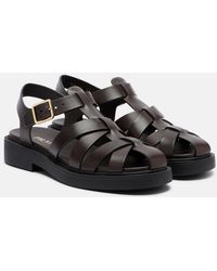 Prada - Leather Fisherman Sandals - Lyst