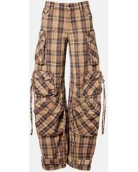 The Attico - Pantalones Cargo De Franela De Algodon - Lyst